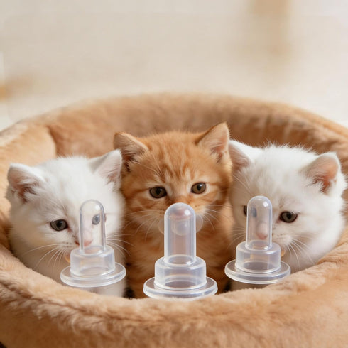 TUESMEILL 40 Pack Kitten Bottle Nipples, Silicone Pet Nursing Nipples Replacement Pacifiers for Small Animals Newborn