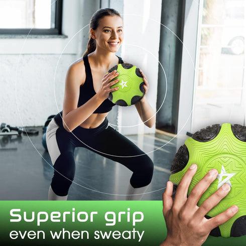 Yes4All 6/8/10/12LBS Medicine Ball with Dual Texture Grip, Weighted Medicine Ball for Workouts Exercise Balance