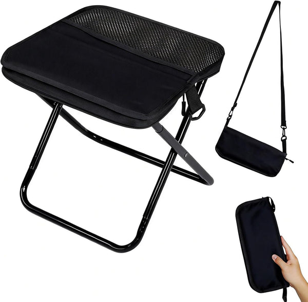 Portable Folding Stool Pocket Chair with Shoulder Strap, Weight Capacity 120 kg,