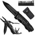 Pocket Multitool Tactical Knife with Blade, Saw, Plier, Screwdriver, Bottle Opener, Full Stainless Steel