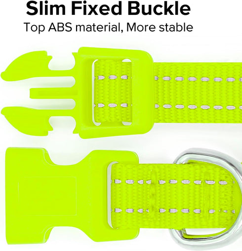 Light Up Dog Collar for Small Dogs - Vizpet XS Adjustable Nylon USB Rechargeable Safety Collar for Cats Dogs (Green)