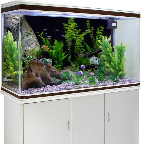 AWERT 36x24 inches Vinyl Background, Underwater Aquatic Plant Fish Tank Background, Stone River Bed & Lake