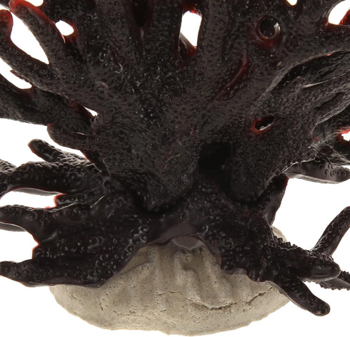 VOCOSTE Mini Faux Coral Decor, Black Red Coral Reef for Aquarium Decorations, 6.5"x5.83"