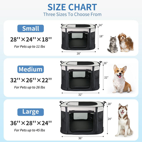 NEZUC Small(28''24''18'')) Dog Playpen,Pet Playpen,Foldable Cage Kennel for Small Dog Cat,Waterproof Exercise Pen Crate