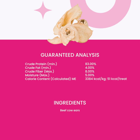 5ct I and love and you Ear Candy Cow Ear Chews - Beef - Rawhide Alternative, Single Ingredient, Free Range Grass Fed