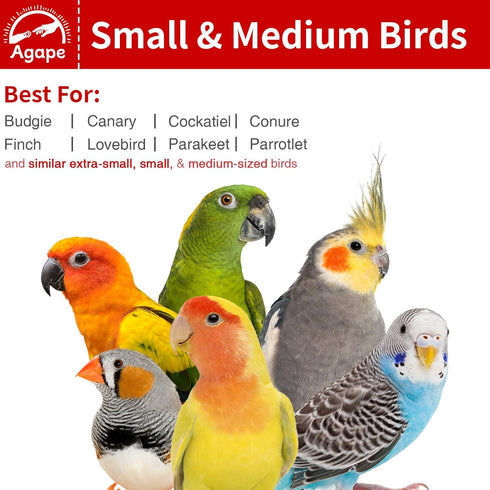 Finches Agape Rotating Parrot Perch Toy with Chew Toy, Natural Wooden Perch Stand for Small & Medium Birds, Bird Cage