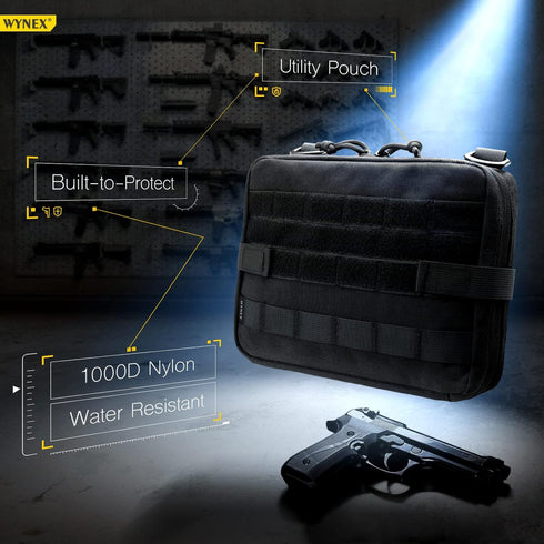 WYNEX Tactical Admin Molle Pouch | Medical EDC EMT Utility Bag Shell Design Attachment for Hiking Belt Bags