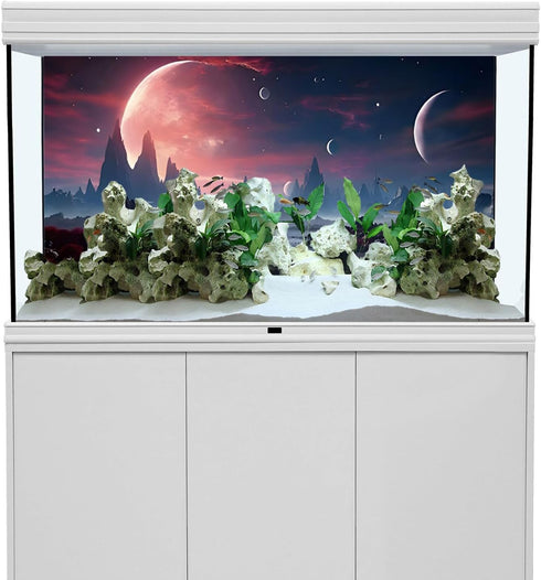 AWERT 24x16 inches Cosmic Reptile Habitat Background, Parallel Space Fish Tank Background for Desert Terrarium