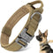 Tactical Dog Collar, Adjustable Heavy Duty Nylon with Metal Buckle and Control Handle for Small Medium Large Dogs