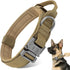 Tactical Dog Collar, Adjustable Heavy Duty Nylon with Metal Buckle and Control Handle for Small Medium Large Dogs