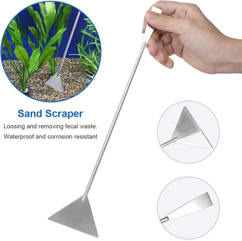 7 in 1 Aquarium Aquascaping Tools Kits, Stainless Steel Plant Tools Tweezers Scissors Scrapers for Fish Tank Cleaning