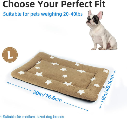 30 19 Mora Pets Dog Crate Pad Kennel Dog Bed Mat for Medium Dogs Washable Cute Star Pet Bed for Cage Ultra Soft Flat