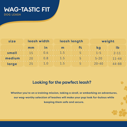 5' Heavy Duty Dog Leash for Large Dogs, Durable Walking & Training Leash, D-Ring for Waste Bag Storage, Brick