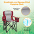 500 LBS, Camping Chair Portable Folding Outdoor Chair Heavy Duty Padded Chairs Lawn Chair with Cup Holder, Storage