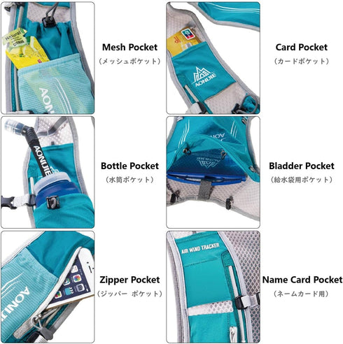 JEELAD Running Hydration Vest Backpack Pack, BPA-Free Leak-Proof Running Water Bottles for Marathon Biking Hiking