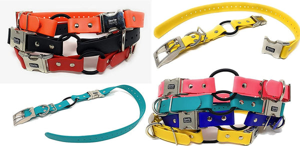 1" Teal Biothane Bungee Double Buckle E Collar Receiver Replacement Strap by Sparky Pet Co - 1" X 30"