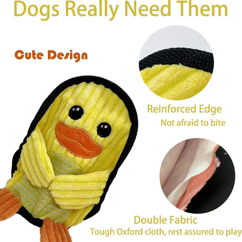 Squeaky Dog Toys 3 Pack, Soft Tough Plush Chew Toys, Durable Pet Toys for Small, Medium, Large Dogs to Reduce Boredom