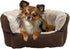 SPOT Sleep Zone Small Pet Bed, High Wall Reversible Cushion Bed for Indoor Cats & Small Dogs, 18x16in, Chocolate Brown