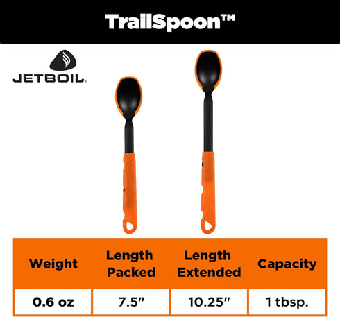 Jetboil TrailSpoon, Extendable Backpacking and Camping Spoon