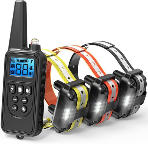 F-color Dog Training Collar with Remote, 2600ft Shock Collar for Small Medium Large Dogs, Waterproof Dog Shock Collar