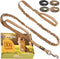 Heavy Duty Bungee Dog Leash 6 ft - 7.5 ft for Large Medium Dogs, No Pull, Reflective, Tactical, Coyote Brown