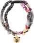 Necoichi Chirimen Hanabi Fireworks Cat Collar (Gray) - Safety Breakaway with Bell, Japanese Pattern