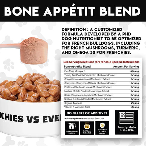 Optimized Mushroom Supplement for Dogs with Turkey Tail, Omega-3, Organic Turmeric – Super Food Topper for Immune