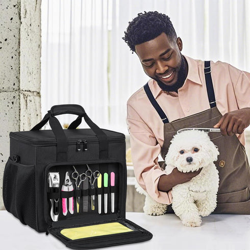 GMAK Large Pet Grooming Bag, Dog Grooming Tote Bags Supplies Organizer Case Pets Tools Organizer Tote for Dog Cat