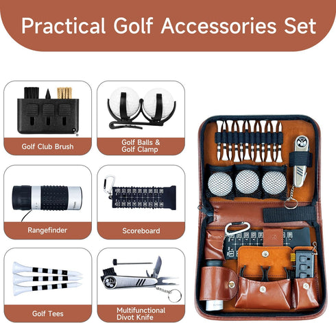 SANTA CASA Father's Day Golf Gift Set, Complete Accessories for Dad, with 3 Golf Balls, Bag Case