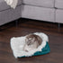 Furhaven Self-Warming Cat Bed for Indoor Cats, 4-Beds-in-1, Washable Plush Faux Fur Cuddler, Small, Spruce