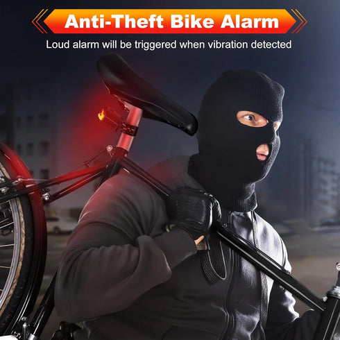 Smart Bike Tail Light with Turn Signals and Brake Light, Bike Alarm with Remote, Waterproof Bike Accessories
