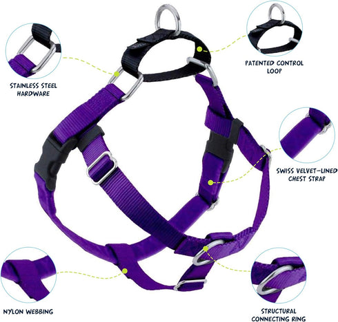 2 Hounds Design Freedom No Pull Dog Harness, Comfortable Control for Easy Walking, Adjustable for All Sizes