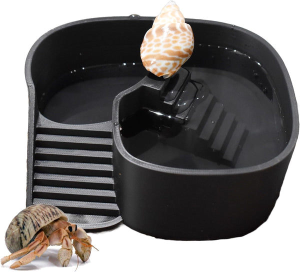 Dual Zone Hermit Crab Swimming Pool, 2-in-1 Soaking Tub for Fresh &