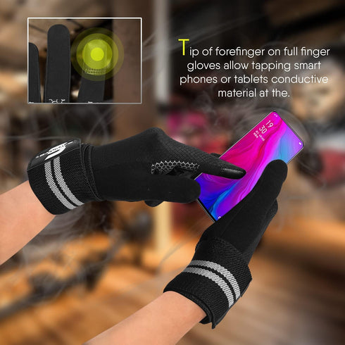 SAWANS Fingerless Gym Gloves with Wrist Support for Fitness Training