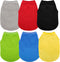 6 Pieces Plain Dog Shirt - Sleeveless Cotton Puppy Apparel, Colorful Sweatshirt for Small & Medium Dogs