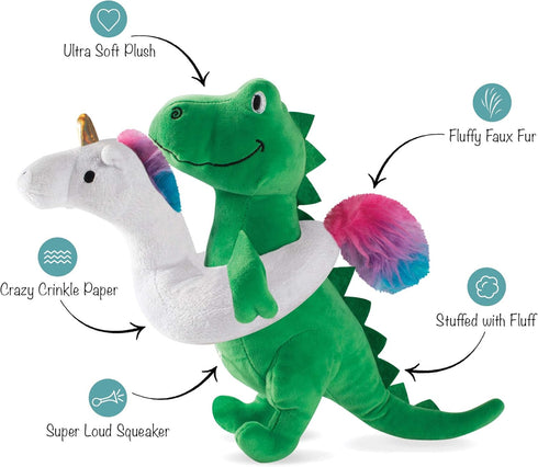 Fringe Studio Dog Toy, Summa Time Rex-Plush Pet Toy for All Breed Sizes, 1 Count