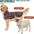 Kuoser Waterproof Dog Coat, Reversible Jacket for Large Dogs, Adjustable Winter Coat for Cold Weather, Brown L