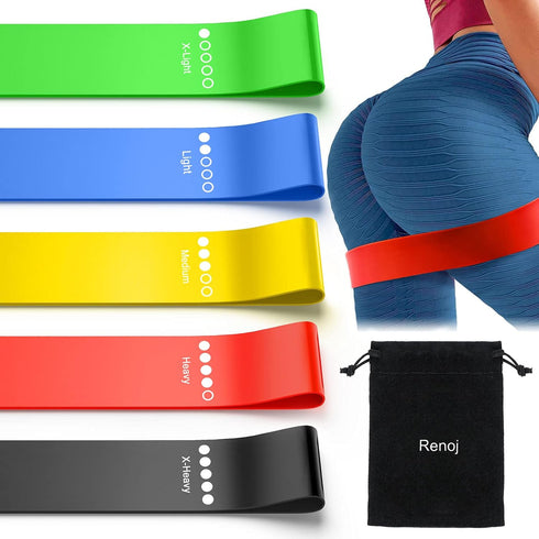 Resistance Bands, 5 Set Exercise Workout Bands for Women and Men, Stretch Bands for Booty and Legs