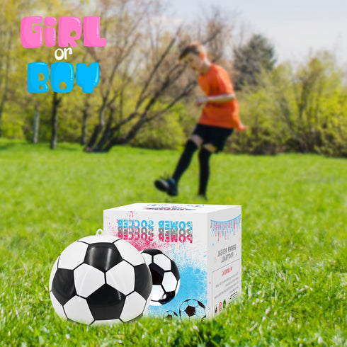 Gender Reveal Soccer Ball Powder Kit, 1 Blue & 1 Pink Exploding Soccer Balls for Baby Shower Supplies