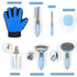 7PCS Wisedog Dog Grooming Kit - Cat Nail Clipper with Nail File, Dematting Comb for Dogs, Flea Comb, Bath Brush, Hair