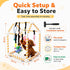 TAdgnba 8 Puppy Play Gym for Small Dogs, Dog Jungle Gym with Hanging Toys & Bungee Straps PVC Frame Indoor Jungle