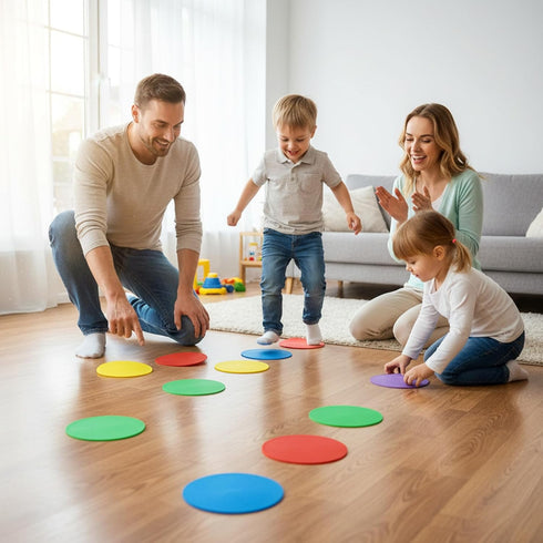 Afcabakila 18 9 Inch PCS Non-Slip Rubber Spot Markers, Agility Training Dots, Multi-Color Poly Vinyl Floor Cones