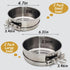 Hamiledyi 2 Pcs Dog Crate Bowl Stainless Steel Puppy Bowls Durable Spill-Proof Pet Water Bowl Hanging Water/Food Metal Bowls for Puppy Medium-Sized Dogs Cats (4.7" x 2" & 6.3" x 2.3")