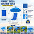 265 lbs, Beach Chair with Umbrella, Folding Portable Lightweight Chair with Detachable Umbrella for Adults, High Back