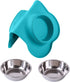 Hubulk 2 Stainless Steel Dog Bowls with No Spill Non-Skid Silicone Mat + Pet Food Scoop for Small Medium Large Dogs