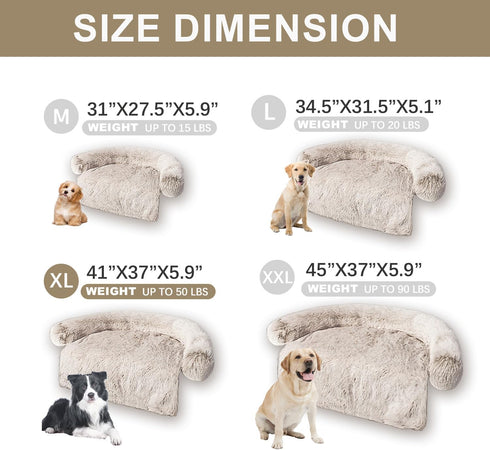 Dogs/Cats Bed Mats, Luxurious Couch Cover for Pets, Waterproof Lining, Nonskid Bottom, Desert Brown, XL