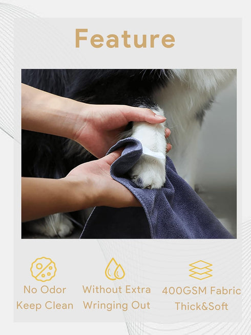 IEDASING'S CHOICE Dog Towel, 2 Pack Super Absorbent Quick Drying Microfiber Towel, Soft for Dog Bath and Grooming,