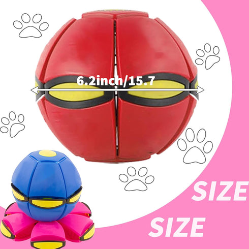 3PCS Dog Flying Disc Toy - Pet Toy Flying Saucer Ball with Lights for Outdoor Games (Red+Blue+Pink)
