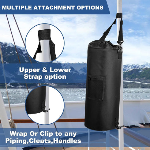 XHGWJSX 6 13 Waterproof Boat Trash Can with Clips, Gal Boat Trash Bag Holder with Pocket, Reusable Fast Cleaning