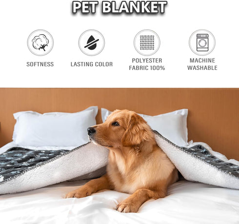 Waterproof Dog Blanket, Super Soft Warm Fluffy Facecloth Sofa Car Bed Protector, Urine Proof Washable Outdoor Pet